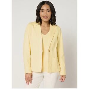 Joan Rivers New Cotton Signature Twill Cinched Back Honeysuckle Yellow M Petite
